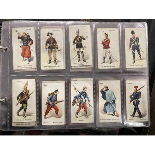 212 - Cigarette Cards: One album containing eleven complete sets from various manufacturers including Gall... 