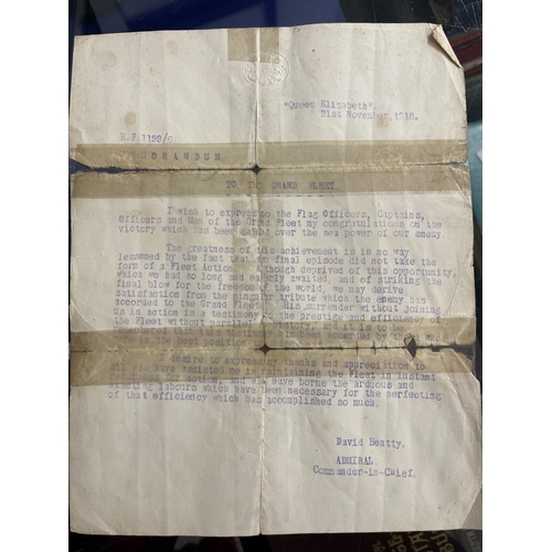 236 - WWI/Royal Navy: Rare pair of documents obtained by Able Seaman John Johnson who served onboard H.M.S... 