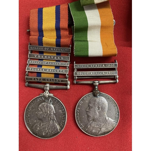 238 - Medals & Awards: Father and son groups includes Queen's South Africa medal with five bars for Cape C... 