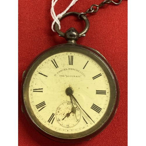 239 - Militaria: WWII issue pocket watch GS/TP reg no. 202992. Plus an H. Samuel 'The Accurate' silver poc... 