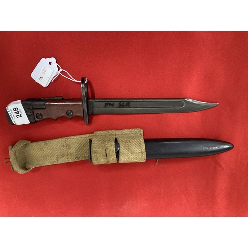 248 - Militaria/Edged Weapons: British WWII No. 7 MK1 bayonet 1944-1948. 13¼ins.