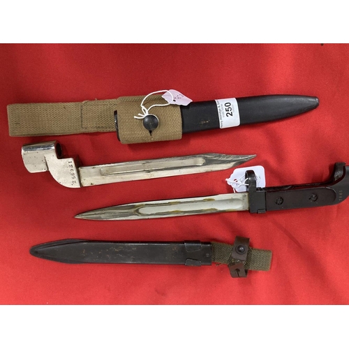 250 - Militaria/Edged Weapons: No. 9 MK1 D-51 chrome plated parade bayonet canvas frog 10¾ins, Bulgarian A... 