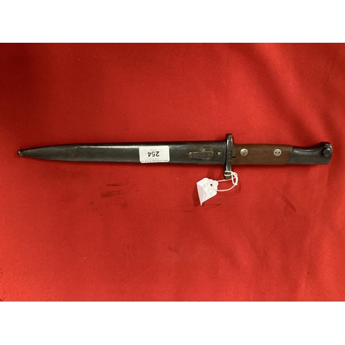 254 - Militaria/Edged Weapons: Yugoslavian M1948 Mauser bayonet and matching scabbard. 15¾ins.