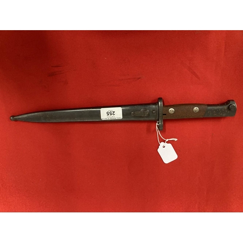 255 - Militaria/Edged Weapons: Yugoslavian M1948 Mauser bayonet and matching scabbard. 15¾ins.