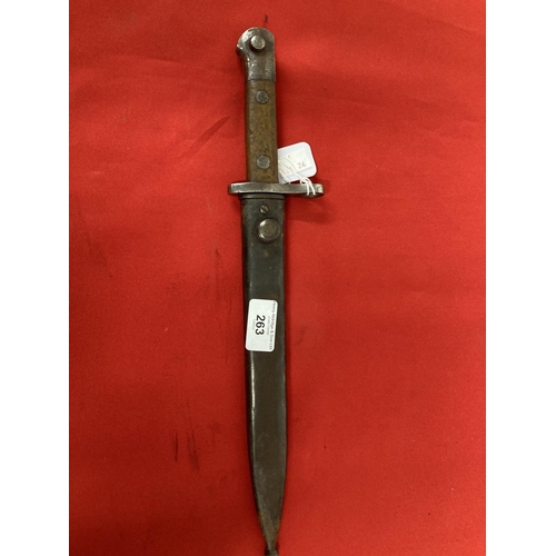 263 - Militaria/Edged Weapons: German Export Mauser 1884/K98 III bayonet and scabbard. 15¾ins.