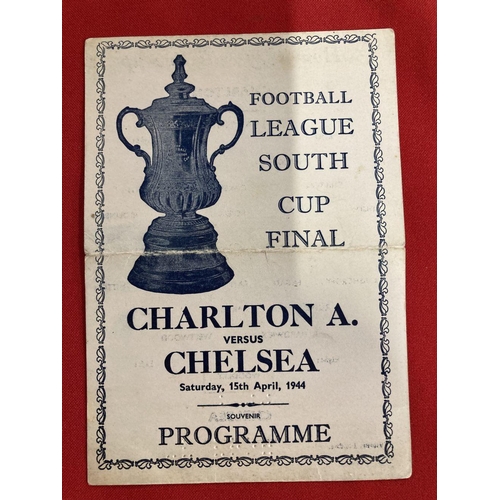 276 - Football: Unusual Football League South Cup Final 15-4-1944, plus Wembley ticket for the same.