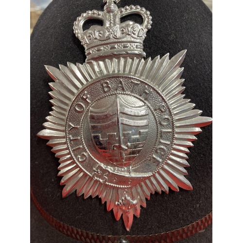 279 - Police Memorabilia: City of Bath policeman's helmet.