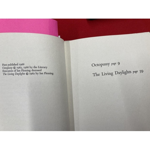 282 - James Bond/Books: Octopussy 1966 first edition, Moonraker 1964 reprint and The Spy Who Loved Me 1962... 