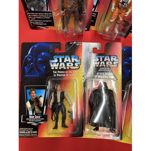 287C - Toys: boxed Star Wars The Power of The Force figures including Han Solo, Storm Trooper, Darth Vader,... 