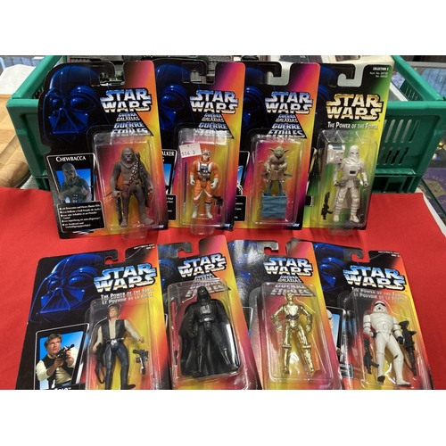 287C - Toys: boxed Star Wars The Power of The Force figures including Han Solo, Storm Trooper, Darth Vader,... 