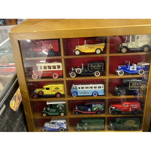 305 - Toys: Diecast vehicles Six wooden wall hung display cabinets containing eighty six loose Lledro Days... 