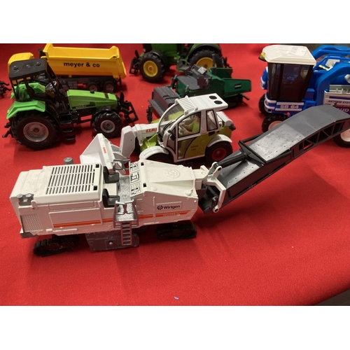 306 - Toys: Diecast Farming Machinery, Siku Germany, includes Braud SB64 Grape Picker, Claas Jargo C50, Wi... 