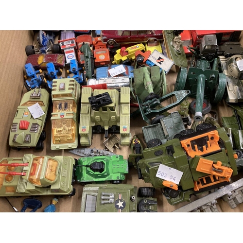 309 - Toys: Diecast collection of playworn vehicles including Dinky, Matchbox, Tonka, Lesney tractors, Maj... 