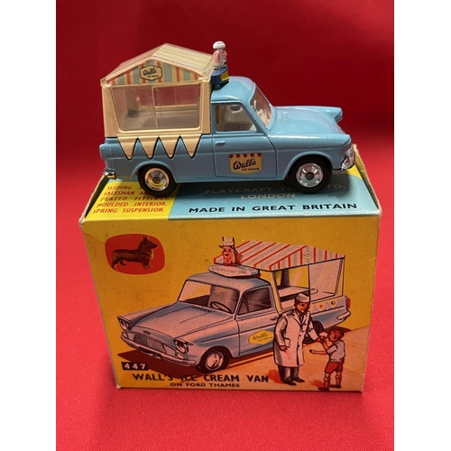 322 - Toys: Diecast Corgi 1965/66 No. 447 Walls Ice Cream Van on Ford Thames, no salesman, boy, spare tran... 