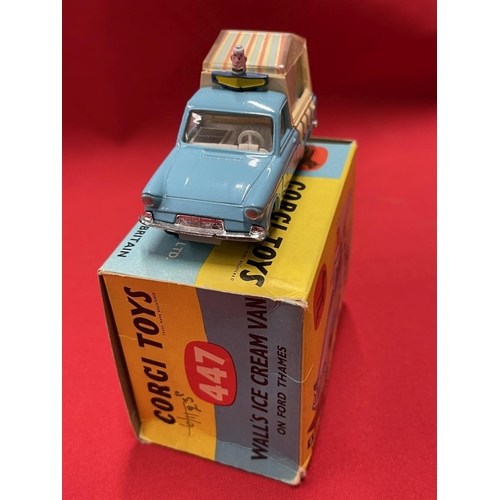 322 - Toys: Diecast Corgi 1965/66 No. 447 Walls Ice Cream Van on Ford Thames, no salesman, boy, spare tran... 