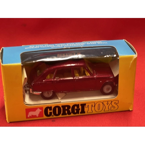 324 - Toys: Diecast Corgi Toys 1969, 260 Renault 16 TS metallic maroon, yellow interior, boxed. Plus SO8 C... 