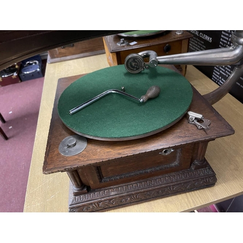 332 - Mechanical Music Property of Local Collector. Phonographs: HMV Senior Monarch Gramophone with 12ins.... 