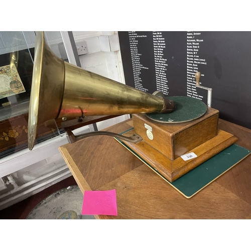 336 - Mechanical Music Property of Local Collector. Gramophones: Trademark gramophone c1902 made by the Gr... 