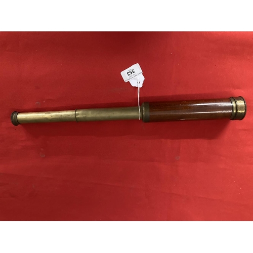 353 - Scientific Instruments: Brass two draw telescope signed Gilkerson of Tower Hill. 1¾ins.