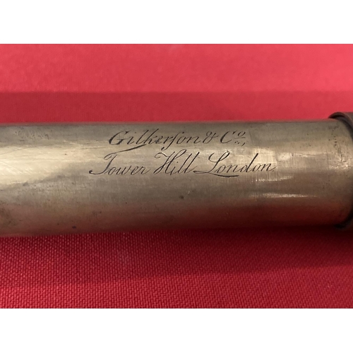 353 - Scientific Instruments: Brass two draw telescope signed Gilkerson of Tower Hill. 1¾ins.