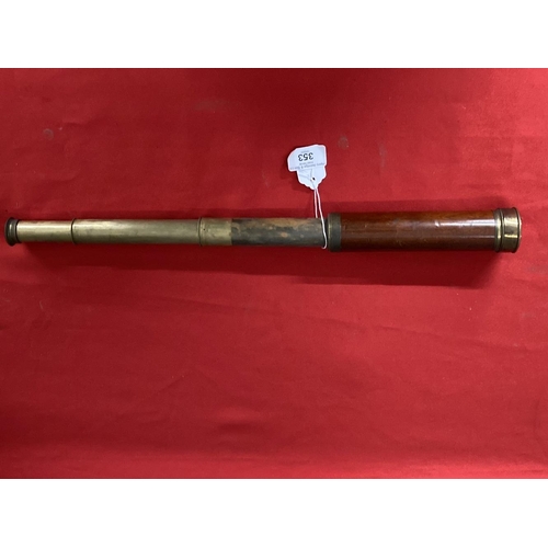 353 - Scientific Instruments: Brass two draw telescope signed Gilkerson of Tower Hill. 1¾ins.