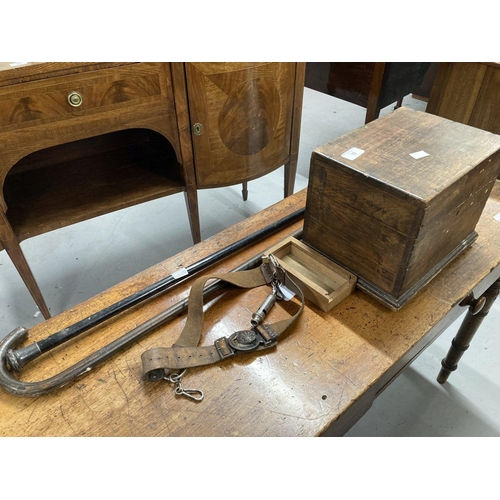 39 - 19th cent. Walking sticks. One with white metal top plus one other (2) Together with early 20th cent... 