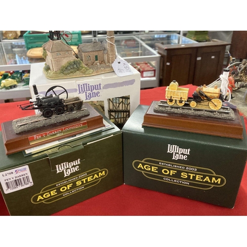 404 - Royal Mint model of box tunnel, Lilliput Lane Age of Steam - model of The Rocket boxed, Pen-Y-Darren... 