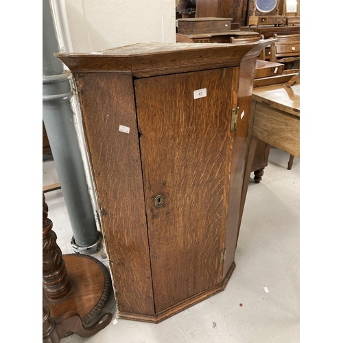 47 - Oak corner cupboard.