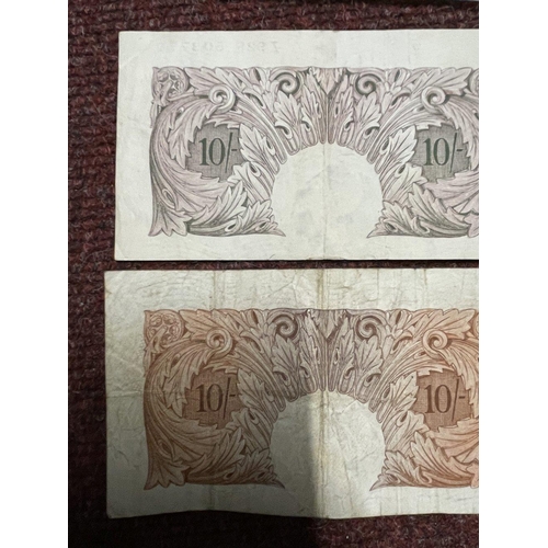 517 - Numismatics: Banknotes, GB. Collection of four ten shilling notes. Peppiatt Z92E central crease, Bea... 