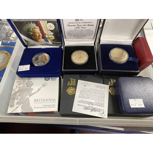 546 - Numismatics: Coins, bullion, silver proof commemorative issues including, Royal Mint 2002, Golden Ju... 