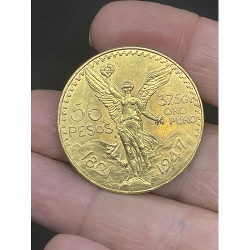 563 - Coins: Gold Mexican 50 Peso 1821. 41.8g.