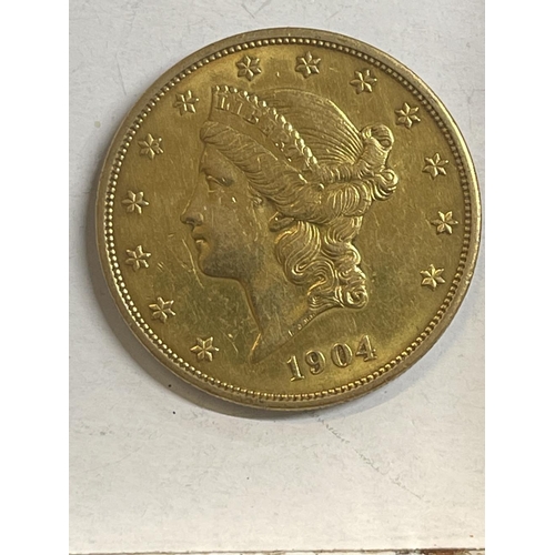 564 - Coins: Gold US Dollar Philadelphia Mint 1904. 33.4g.