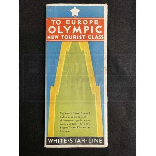 113 - R.M.S. OLYMPIC: White Star Line cut away originally for Second-Class, latterly Tourist-Class decks, ... 