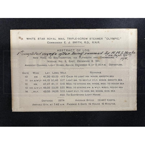 119 - R.M.S. TITANIC: Collection of Titanic passengers Richard and Stanley May. Extremely rare R.M.S. Olym... 