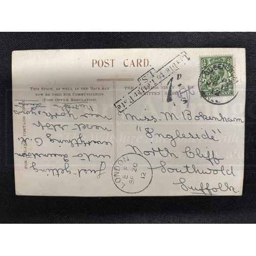 185 - WHITE STAR LINE: Unusual R.M.S. Olympic postcard written on board, postally used Queenstown Septembe... 