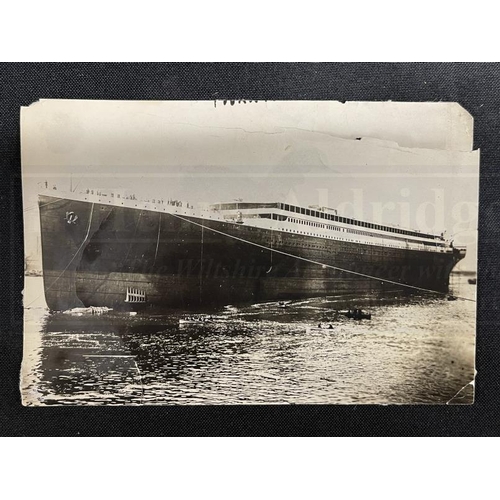 233 - R.M.S. TITANIC: Period press photograph of Titanic shortly after her launch, stamped Culver Service,... 