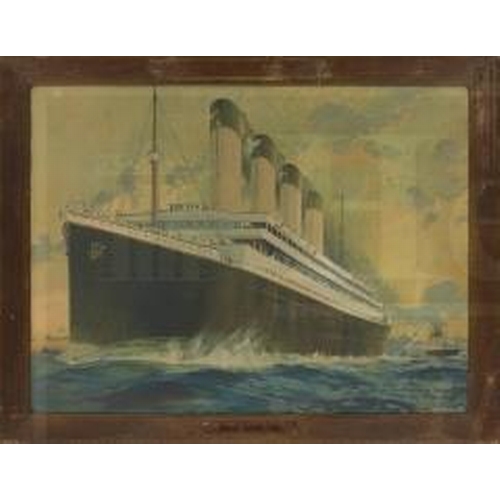 265 - R.M.S. TITANIC: Montague Birrel Black, (1884-1940). Extremely rare and iconic lithographic pre-maide... 