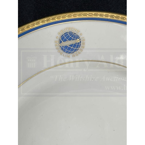 91 - AIRSHIP/HINDENBURG/ZEPPELIN: Rare DZR dinner plate with letter of authenticity confirming it was own... 