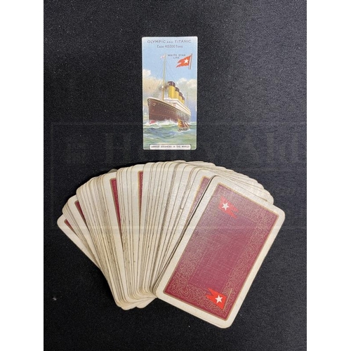 93 - WHITE STAR LINE: Set of playing cards (no Jokers) plus Bournville Titanic card. 2