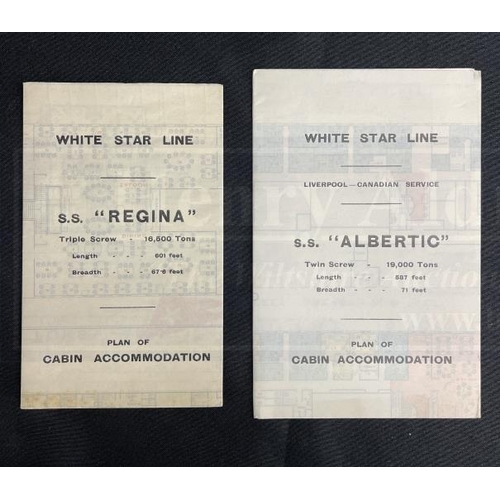 95 - WHITE STAR LINE: S.S. Albertic and S.S. Regina plans of cabin accommodation. (2)