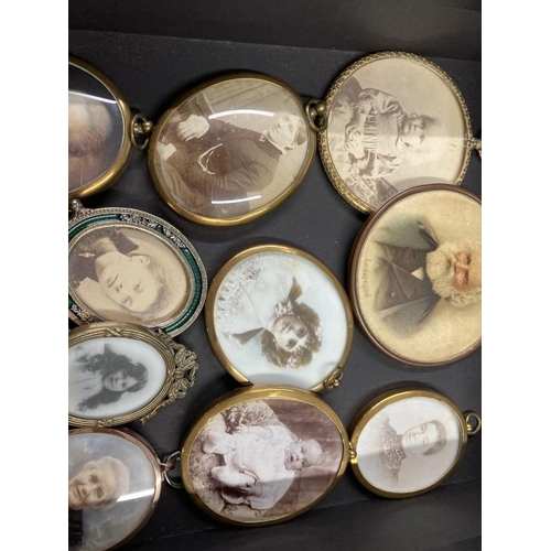 331 - Edwardian and later portrait miniatures oval painted (2), photograph on opaline glass, printed, etc.... 