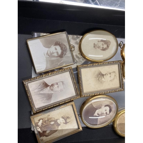 331 - Edwardian and later portrait miniatures oval painted (2), photograph on opaline glass, printed, etc.... 