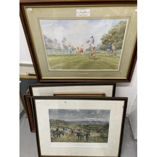 143 - Douglas E West (1931 - ) a print 'Straight down the middle' given out in the Des Lynam golf classic ... 