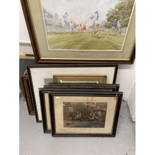 143 - Douglas E West (1931 - ) a print 'Straight down the middle' given out in the Des Lynam golf classic ... 