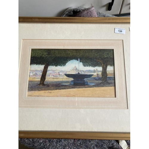 156 - Walter Jenks Morgan (1847-1924): 1905 watercolour St. Peter's, Rome from Villa Medici, signed bottom... 