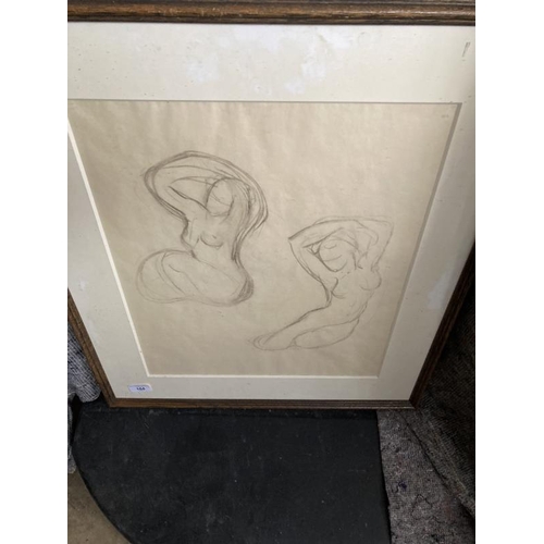 164 - Sir Matthew Smith CBE (1879-1959): Two studies of a female nude, charcoal, framed and glazed. 18¾ins... 