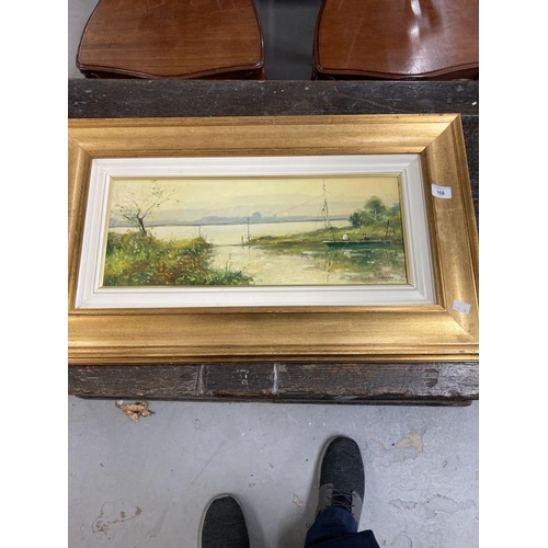 168 - Gianfranco Carandai (1938- ): Oil on board, Lake Massaciuccoli, Lucca, Italy Signed bottom right, fr... 