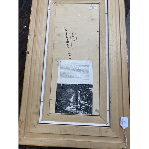 168 - Gianfranco Carandai (1938- ): Oil on board, Lake Massaciuccoli, Lucca, Italy Signed bottom right, fr... 