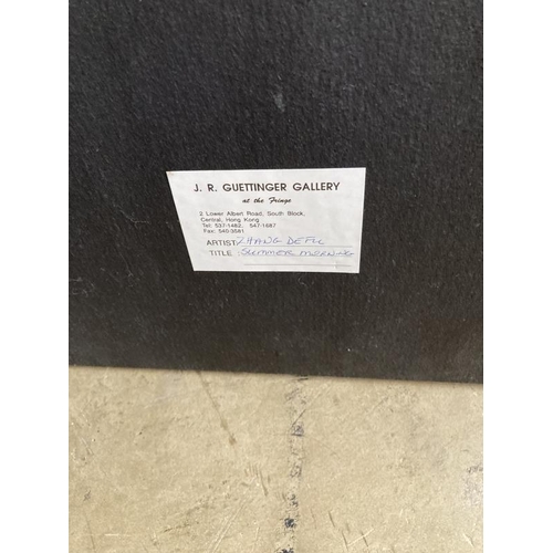 170 - Zhang Defu (Chinese b.1932): Two watercolours, summer river scene with a barge and tender and an aut... 