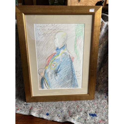 174 - Norman Douglas Hutchinson (1932-2010): Mixed media on joined paper, pencil and pastel, Study for th... 